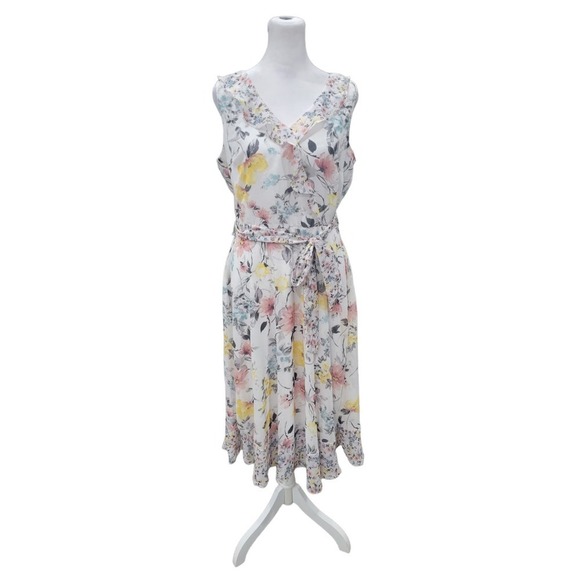 Nicole Miller‎ Womens Spring Floral Print Sleeveless Maxi Dress Size 8 - Picture 1 of 16